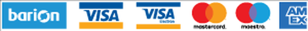 Barion – elfogadott bankkártyák: Visa, Mastercard, Maestro, American Express
